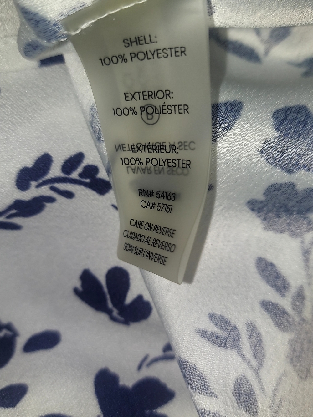 Calvin Klein White Top with Navy Floral Print - Picture 15 of 15